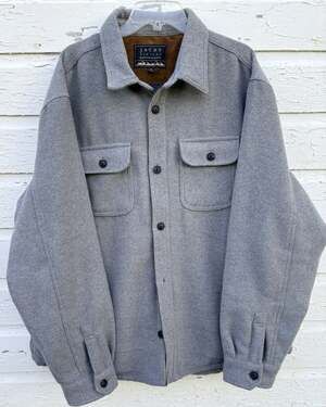 Jachs New York Chore Jacket Shacket Mens XXL Gray Wool Blend Lined Outdoor